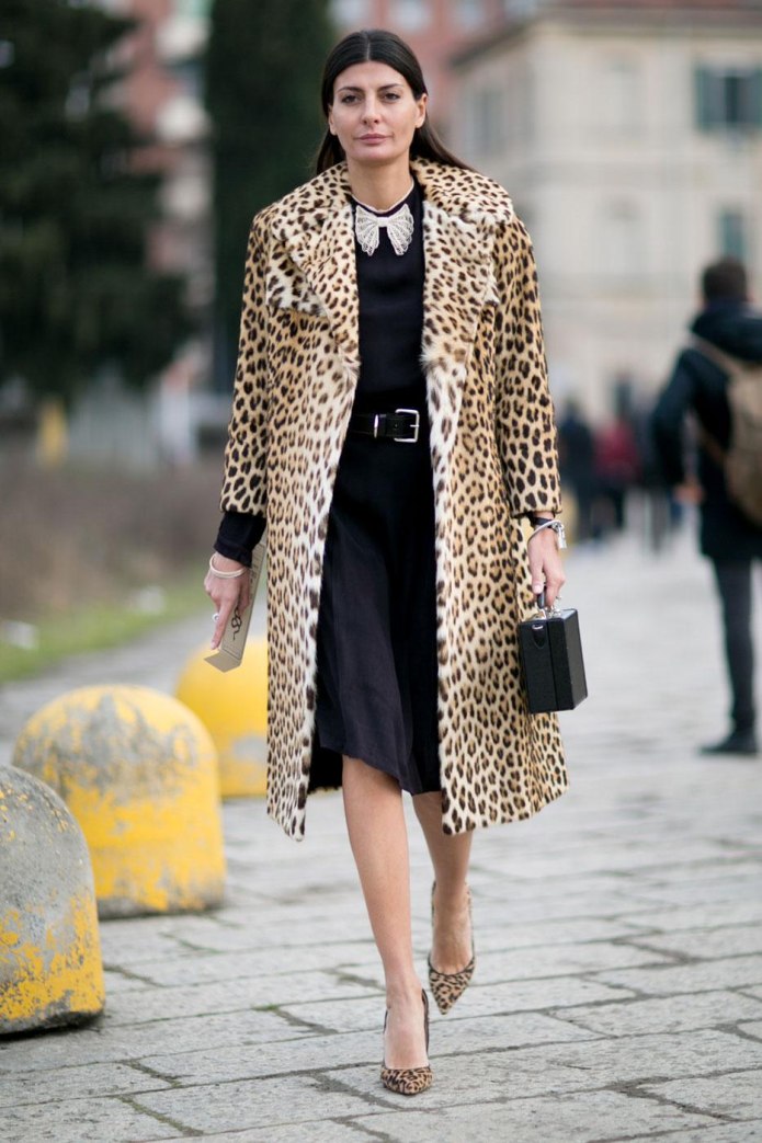 Леопардовая шуба Street Style