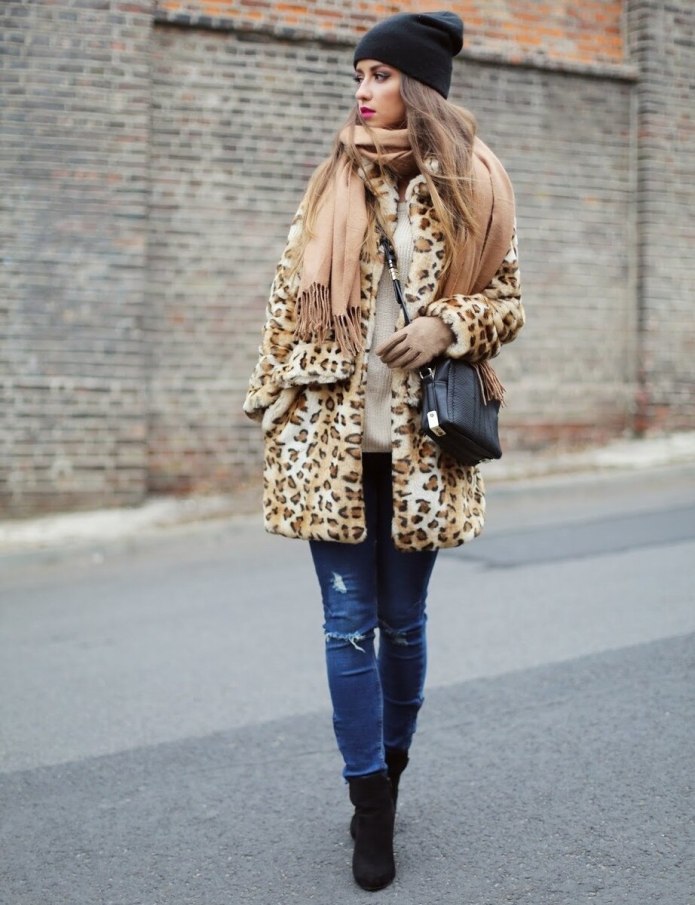 Sisley Leopard шубка