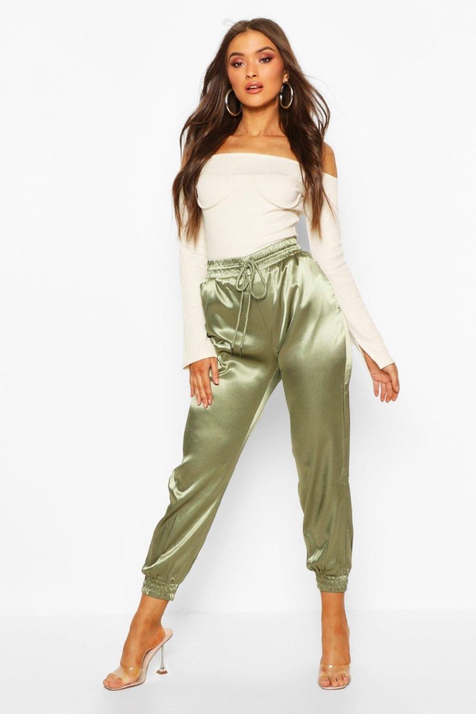 Boohoo атласные брюки палаццо