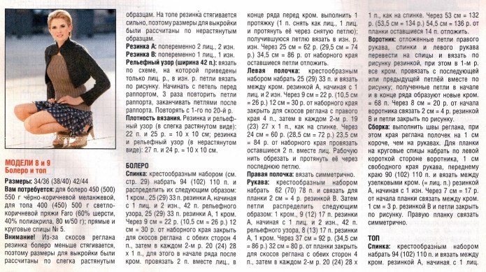 Болеро с рукавами спицами схемы и описание